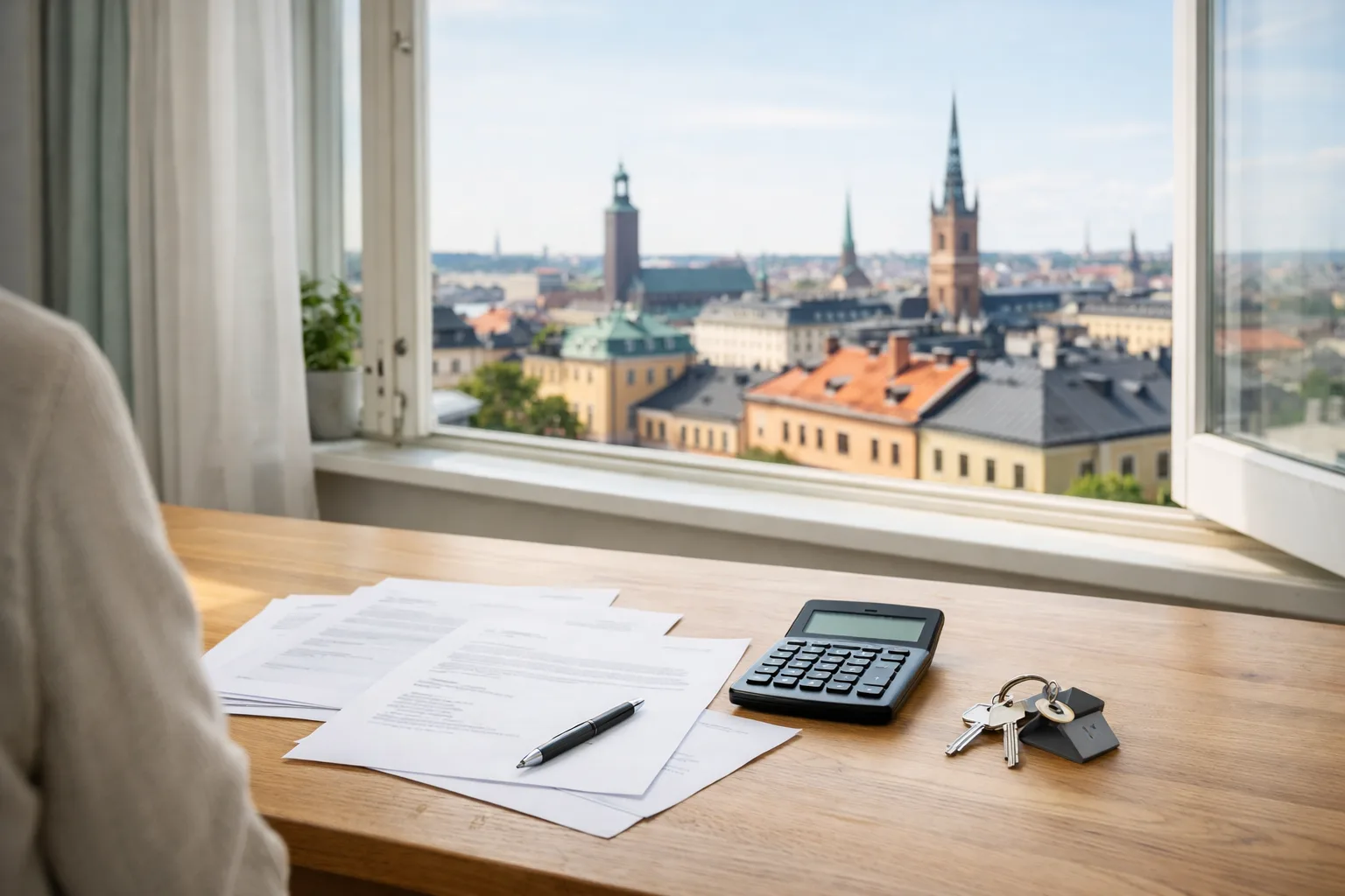 Stockholmsutsikt från en lägenhet.